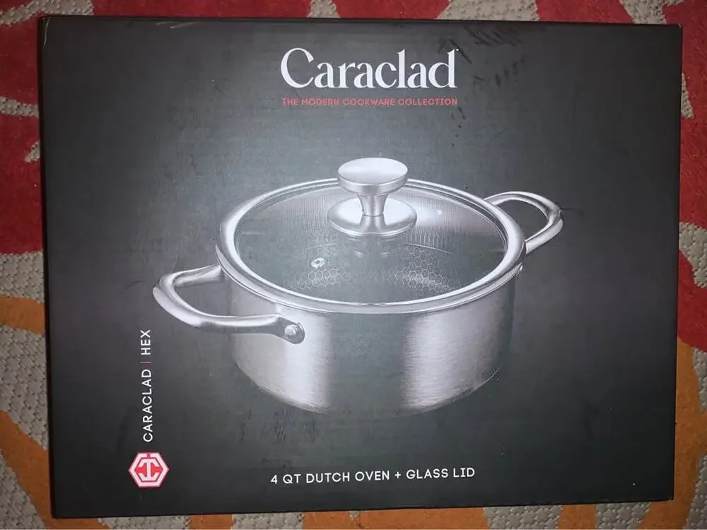 Caraclad Hex 4 QT Dutch Oven + Glass Lid